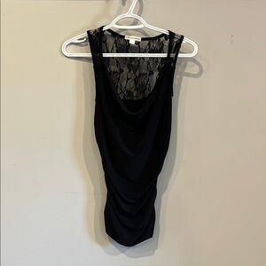 Warehouse Black Lace Tank Top